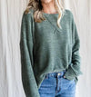 Women's Knitted Drop Shoulder Top | Olive